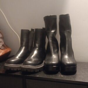 Black Leather Women's Boots